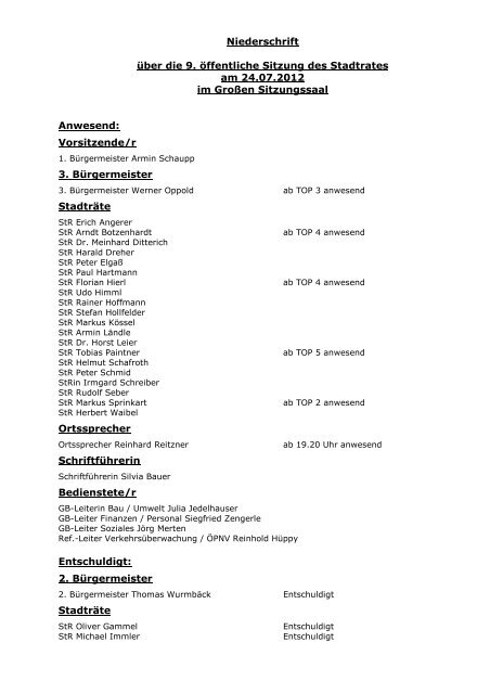 Sitzung vom 24.07.2012 - Stadt Immenstadt