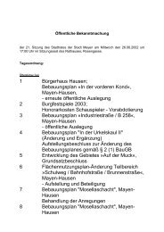 1 BÃ¼rgerhaus Hausen; Bebauungsplan Â»In der ... - Stadt Mayen