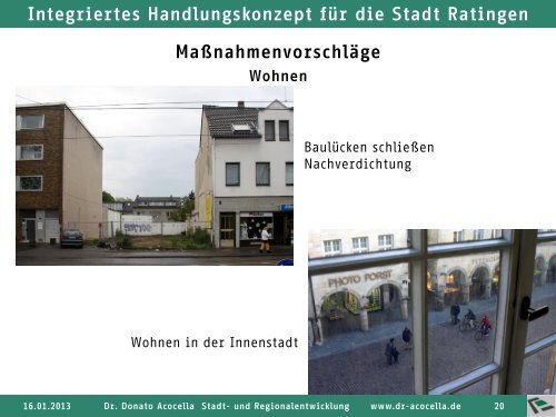 PrÃ¤sentation zum 2. Workshop am 16.01.2013 - Stadt Ratingen