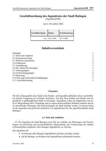 GeschÃ¤ftsordnung des Jugendrates der Stadt Ratingen