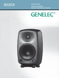 8030A Data Sheet - Genelec