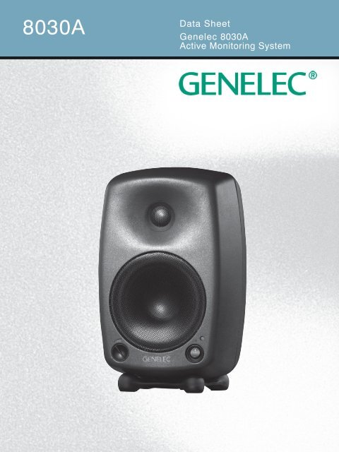 8030A Data Sheet - Genelec