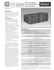 VT4888 Spec Sheet - JBL Professional