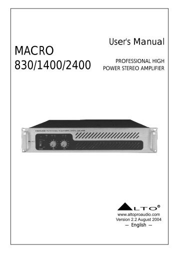 MACRO 830/1400/2400 - Alto, Music Passion Design