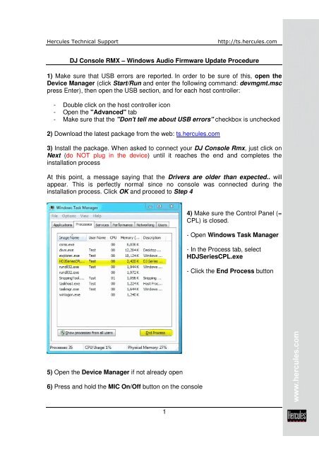 hercules dj console rmx drivers free download