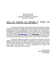 Government of India Ministry of Agriculture Department of ...