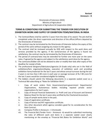 terms & conditions for submitting the tender for execution of ...