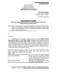 INVITATION OF TENDER - Directorate of Extension