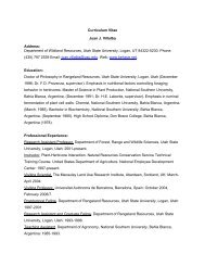 Curriculum Vitae Juan J. Villalba Address - Utah State University