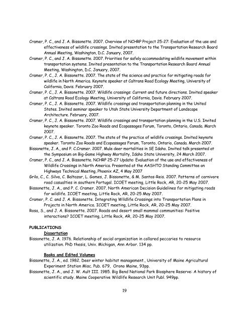 CURRICULUM VITAE JOHN A. BISSONETTE Updated - CNR Home ...