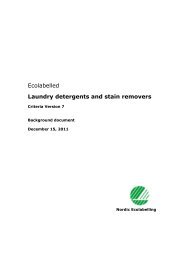 Ecolabelled Laundry detergents and stain removers