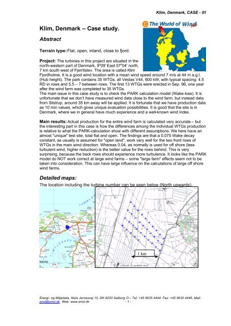 Klim, Denmark Case study. - EMD