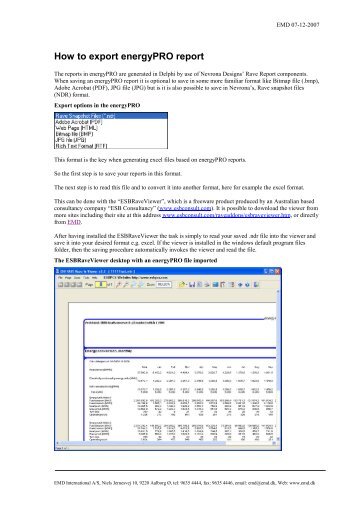 How to export energyPRO reports to excel - EMD International AS.