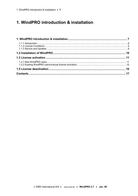 1. WindPRO introduction & installation - EMD International AS.