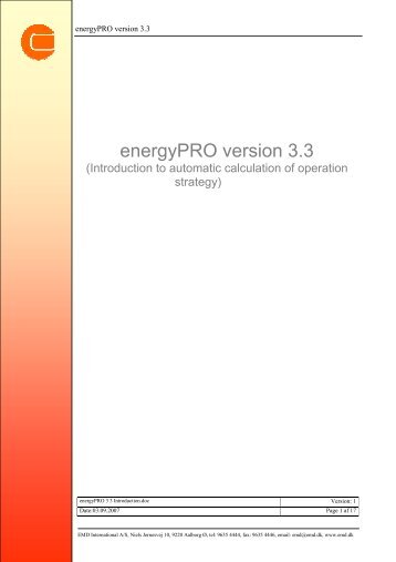 EnergyPRO 3.3 Introduction - EMD International AS.