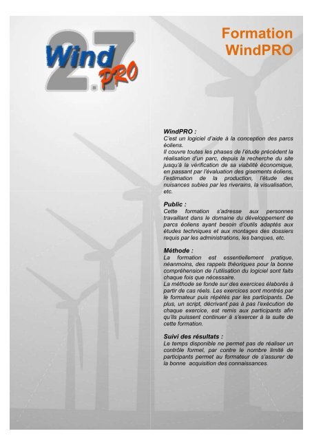 Formation WindPRO