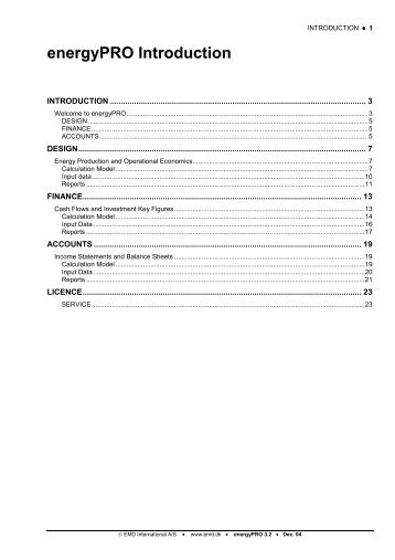 energyPRO Introduction - EMD International AS.