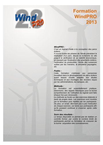 Formation WindPRO 2013