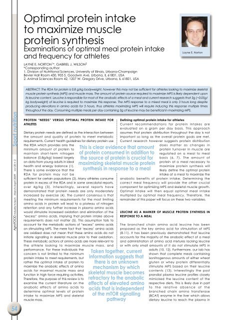 Optimize Protein optimal protein intake to maximize muscle protein synthesis - Biolayne
