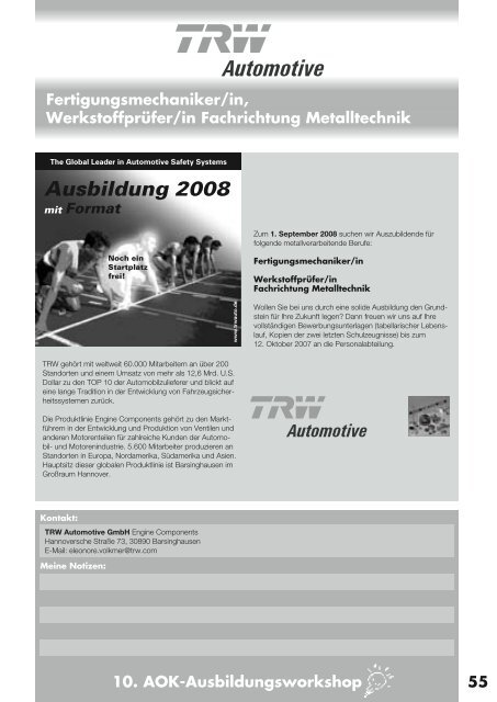 Ausbildungs- workshop AOK - Comites Hannover