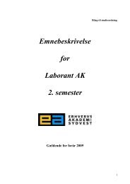 Emnebeskrivelse for Laborant AK 2. semester