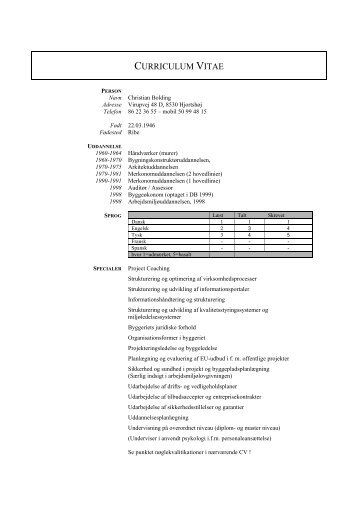 CURRICULUM VITAE - Arkitektskolen Aarhus