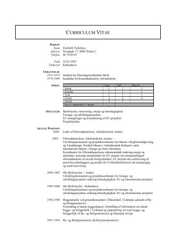 Elsebeth Terkelsens CV - Arkitektskolen Aarhus