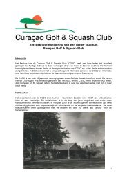 Verzoek tot financiering van een nieuw clubhuis Curaçao Golf & Squash Club