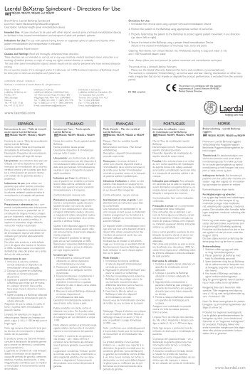 Laerdal BaXstrap Spineboard - Directions for Use - Laerdal Medical