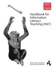 Handbook for Information Literacy Teaching (HILT) - Cardiff University