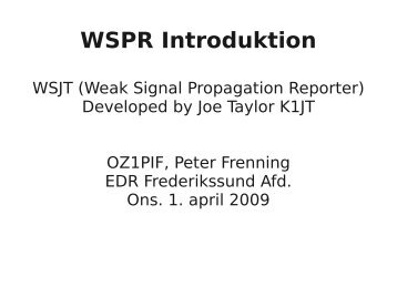 WSPR Introduktion