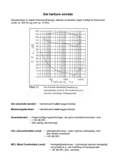 Det hørbare område - Hørestyrkeniveau (phon) - A-B-C vægtning