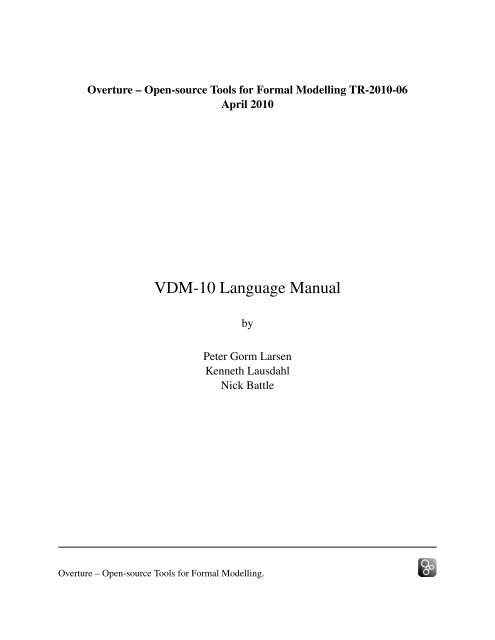 VDM-10 Language Manual