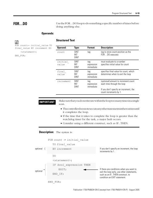 1756-PM003H-EN-E, SFC and ST Programming Languages ...