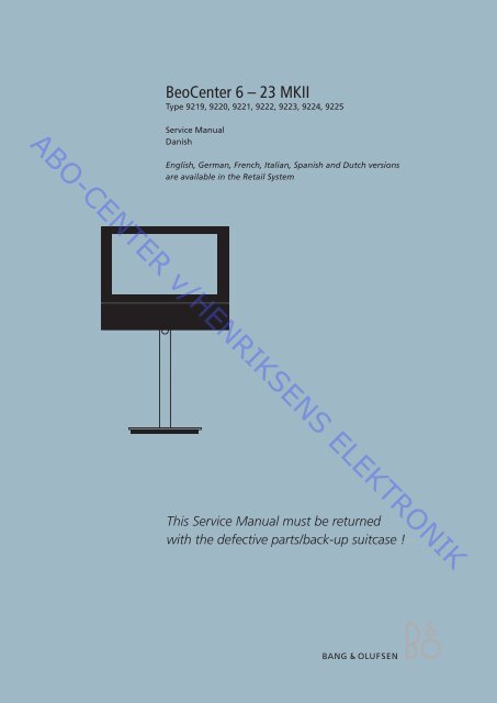 Beocenter 6 23 MKII Type 9219-922x - abo - center