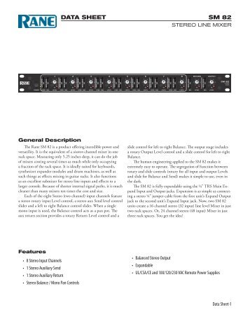 SM 82 Data Sheet - Audio Tech