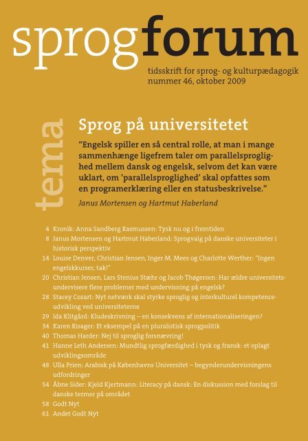 Sprog pÃ¥ universitetet - Aarhus Universitetsforlag