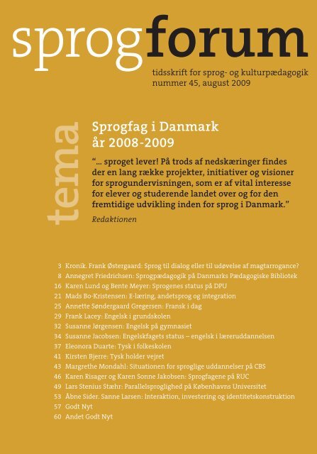 tem a Sprogfag i Danmark Ã¥r 2008-2009 - Aarhus Universitetsforlag