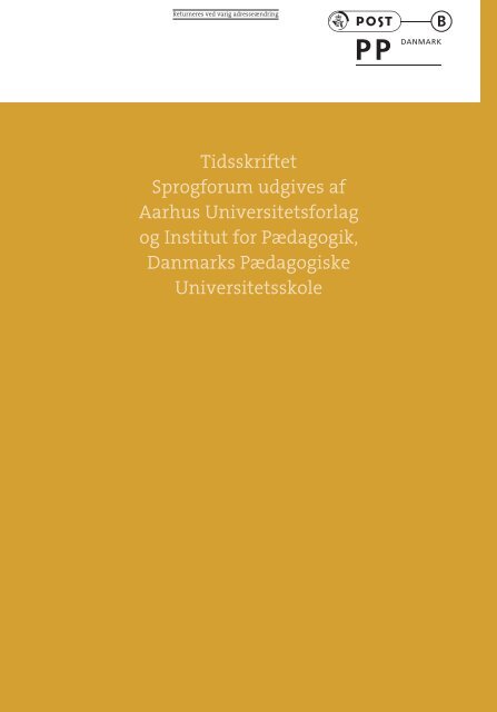 tem a Sprogfag i Danmark Ã¥r 2008-2009 - Aarhus Universitetsforlag