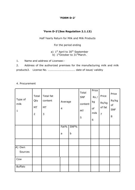 'A' Application for Registration / Renewal - Food Safety and ...