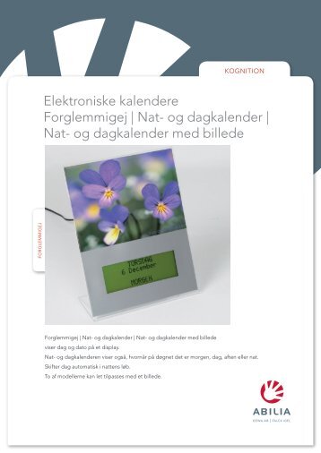 Elektroniske kalendere Forglemmigej | Nat- og dagkalender ... - Abilia