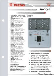 Vestax PMC 007 Data sheet - DJ Deals