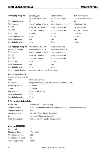 Teknisk beskrivelse - Kamstrup A/S