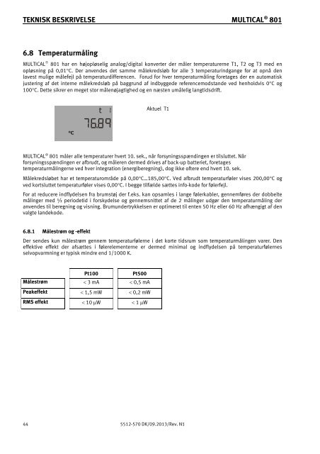 Teknisk beskrivelse - Kamstrup A/S