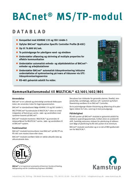 Datablad - Kamstrup A/S