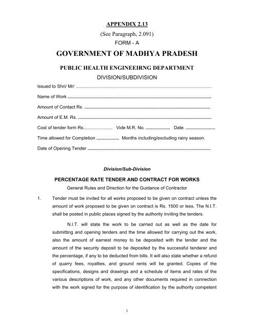 government of madhya pradesh - Madhya Pradesh Public Health ...