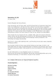 Newsletter 01/09 - Der Club zu Bremen