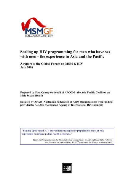 Scaling up HIV programming for men who have sex ... - apcom.org