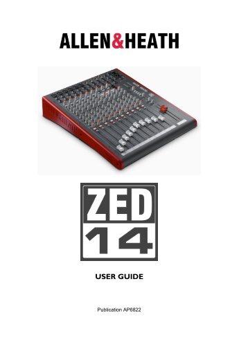 Manual for Allen & Heath ZED-14 USB Mixing Console