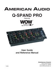 Q-Spand Pro User Manual - American Audio